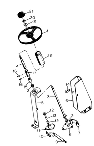 Steering Mechanism (S/N 70001 And Above) Diagram and Parts List for CADET85 (87-0340027U-0340031U-0340034U)(1975 & Since) Cub Cadet Lawn Tractor
